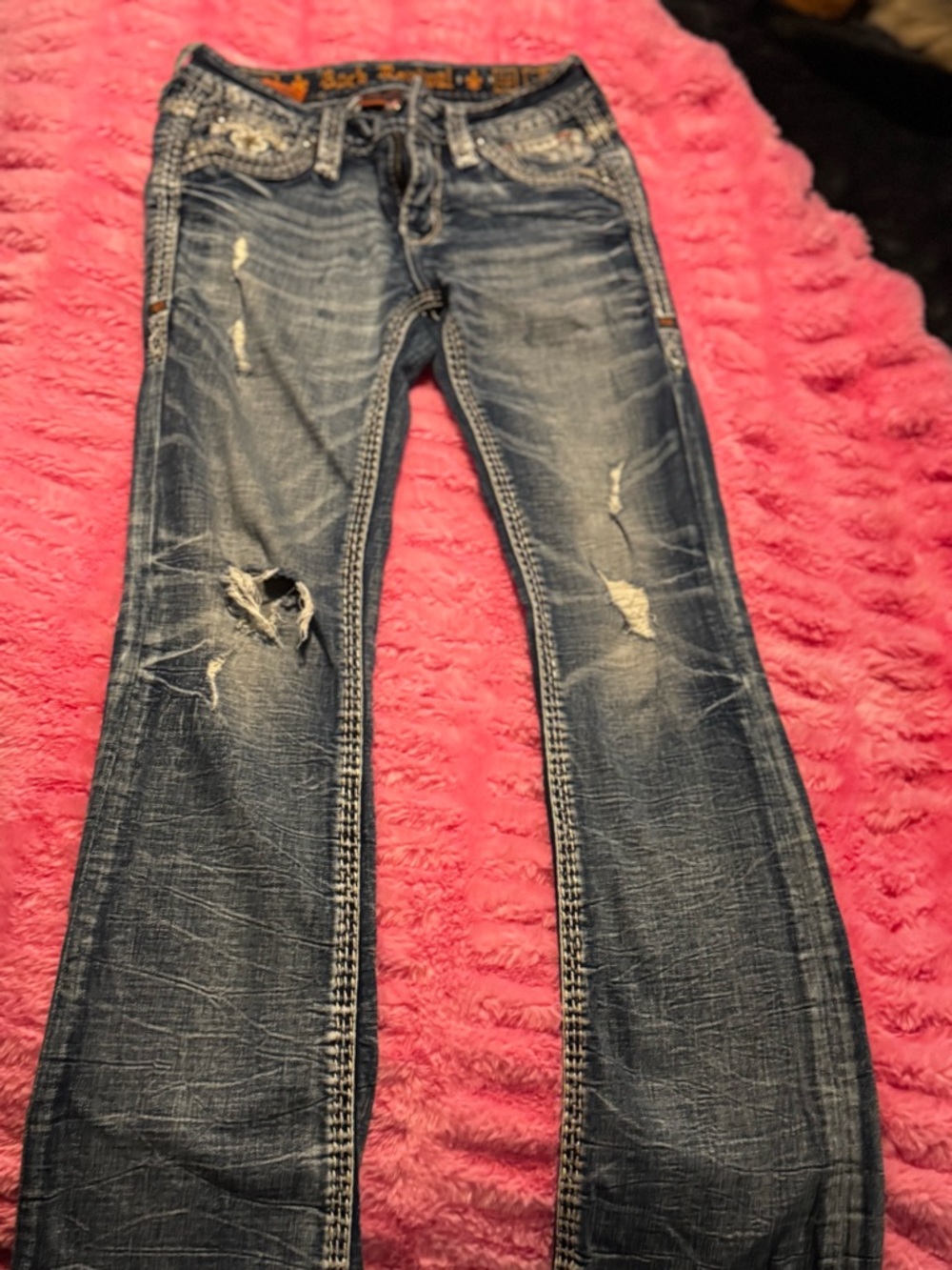 Rock Revival Distressed Blue Skinny Jeans